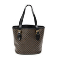 Shoulder Bag Bucket Tote Black Macadam Coated Canvas