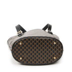 Shoulder Bag Bucket Tote Black Macadam Coated Canvas