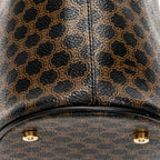 Shoulder Bag Bucket Tote Black Macadam Coated Canvas