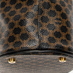 Shoulder Bag Bucket Tote Black Macadam Coated Canvas