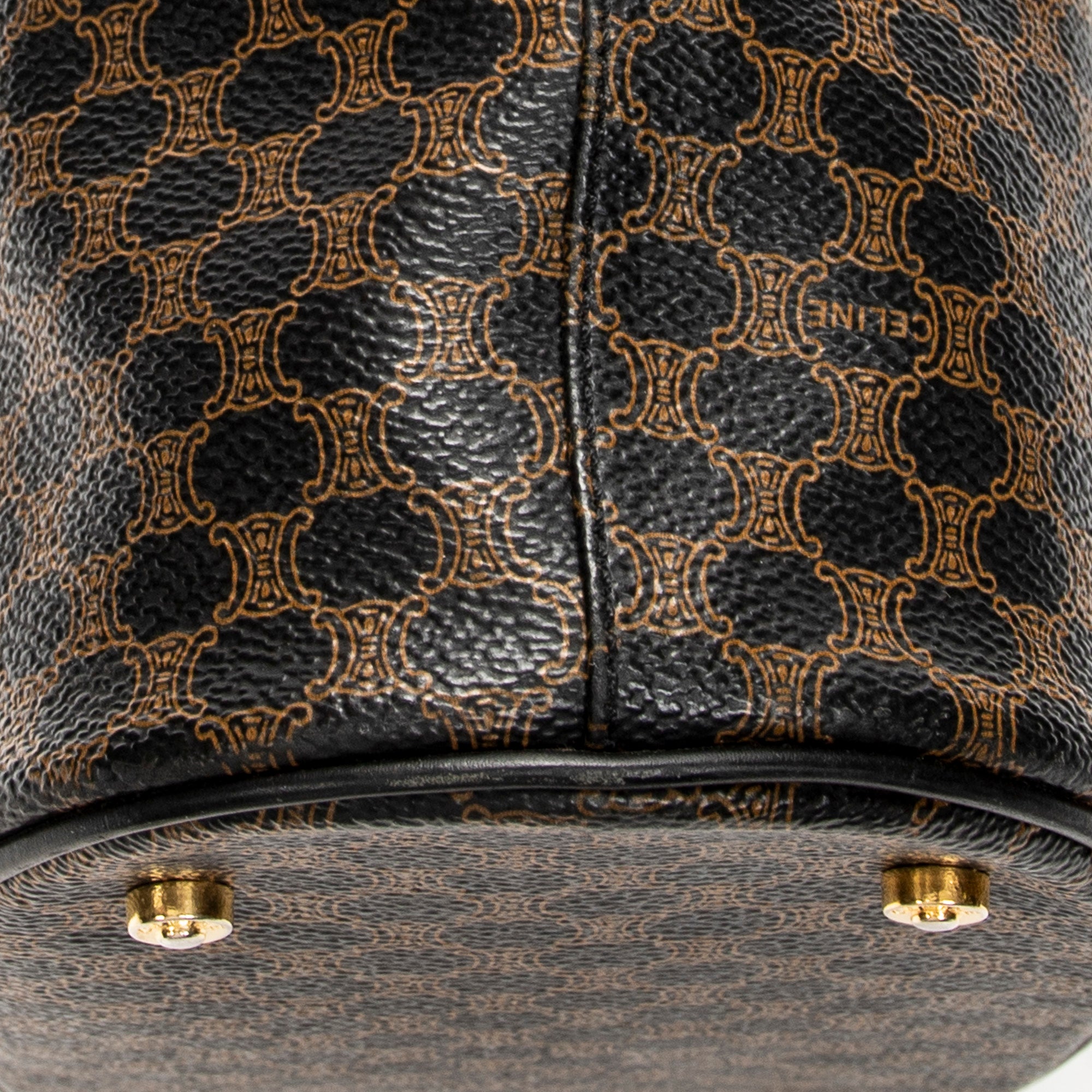 Shoulder Bag Bucket Tote Black Macadam Coated Canvas