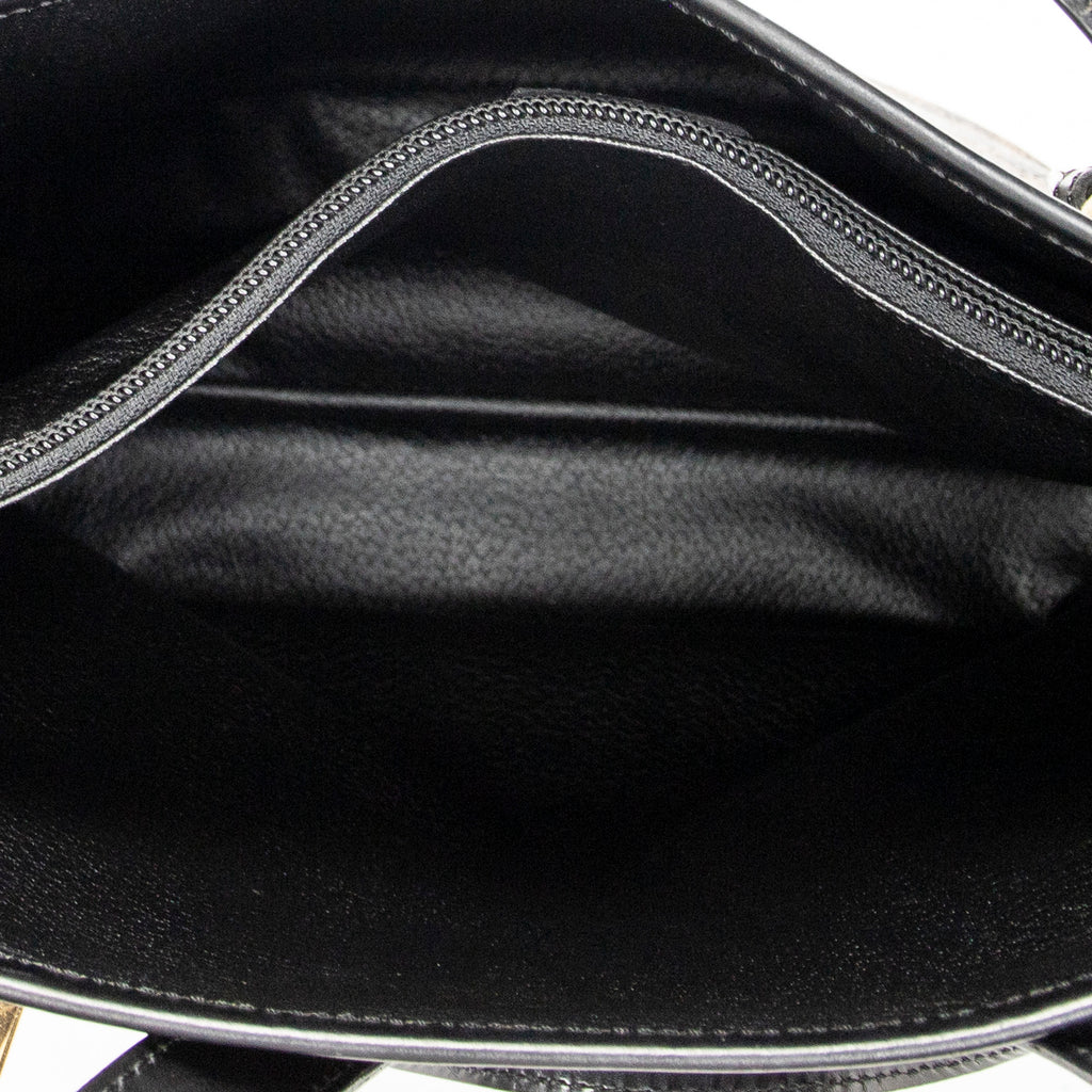 Shoulder Bag Bucket Tote Black Macadam Coated Canvas