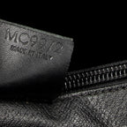 Shoulder Bag Bucket Tote Black Macadam Coated Canvas