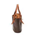 Shoulder Bag Bucket Tote Brown Macadam Coated Canvas
