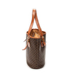 Shoulder Bag Bucket Tote Brown Macadam Coated Canvas