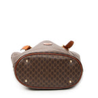 Shoulder Bag Bucket Tote Brown Macadam Coated Canvas