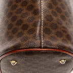 Shoulder Bag Bucket Tote Brown Macadam Coated Canvas