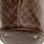 Shoulder Bag Bucket Tote Brown Macadam Coated Canvas