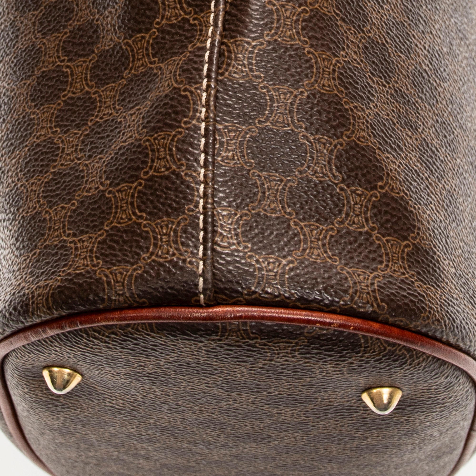 Shoulder Bag Bucket Tote Brown Macadam Coated Canvas