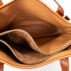 Shoulder Bag Bucket Tote Brown Macadam Coated Canvas