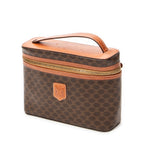 Pouch Top Handle Toiletry Pouch Brown Macadam Coated Canvas