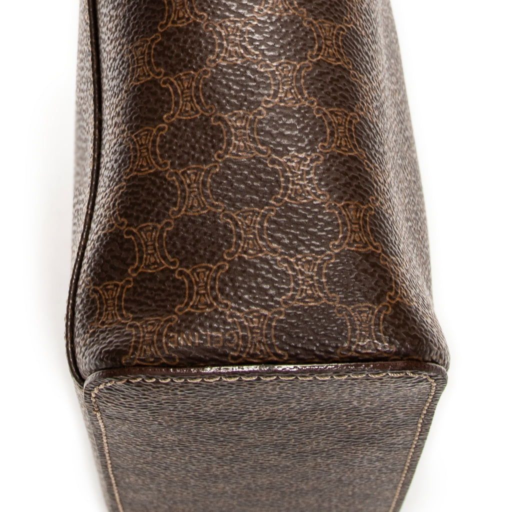 Pouch Top Handle Toiletry Pouch Brown Macadam Coated Canvas