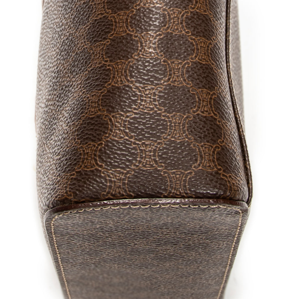 Pouch Top Handle Toiletry Pouch Brown Macadam Coated Canvas