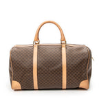 Travel Bag Vintage Medium Travel Boston Brown Macadam Coated Canvas