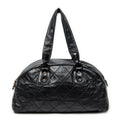 Shoulder Bag Cloudy Bundle Bowler Black Quilted Lambskin Leather