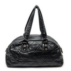 Shoulder Bag Cloudy Bundle Bowler Black Quilted Lambskin Leather