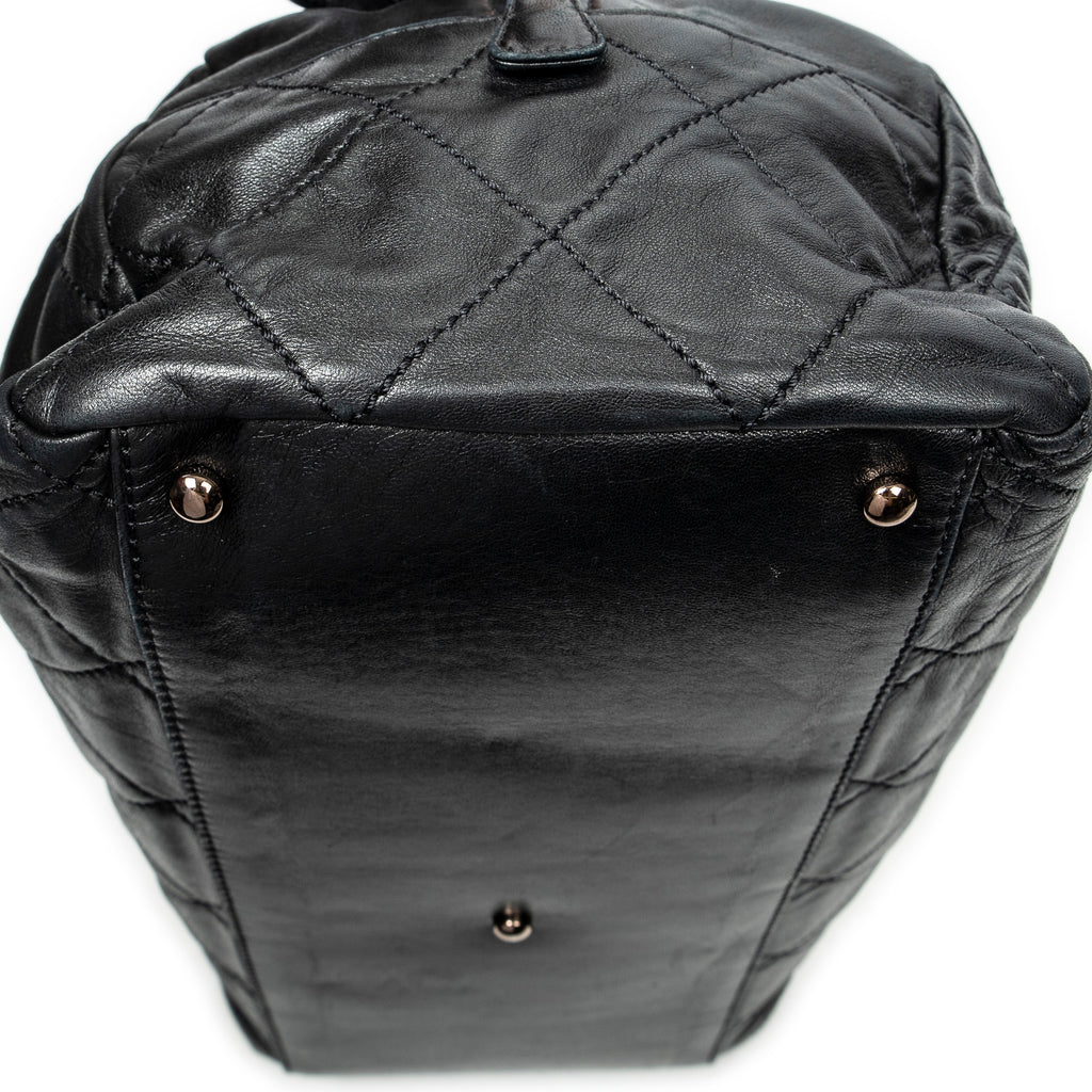 Shoulder Bag Cloudy Bundle Bowler Black Quilted Lambskin Leather