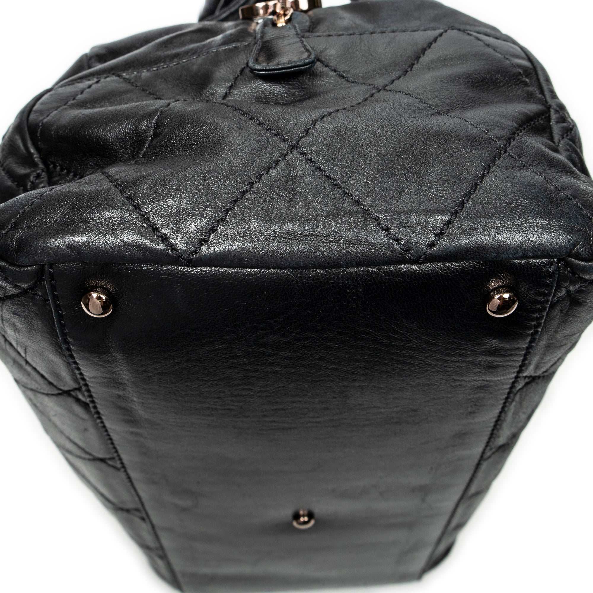 Shoulder Bag Cloudy Bundle Bowler Black Quilted Lambskin Leather