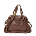 Shoulder Bag Medium Paraty Brown Grained Calfskin Leather