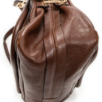 Shoulder Bag Medium Paraty Brown Grained Calfskin Leather
