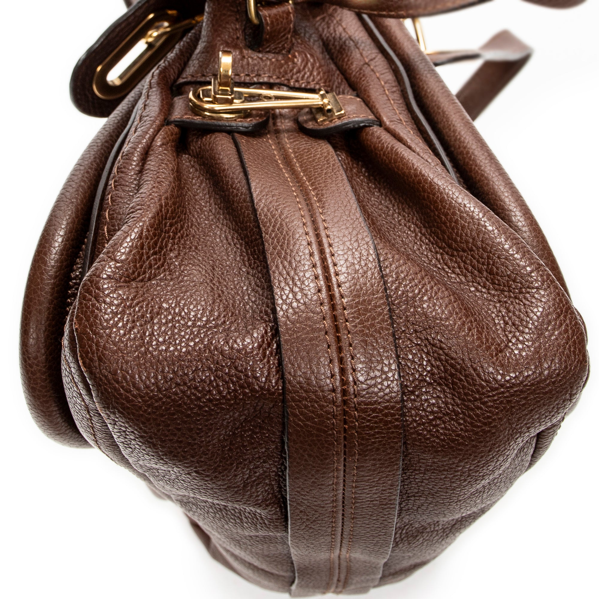 Shoulder Bag Medium Paraty Brown Grained Calfskin Leather