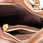 Shoulder Bag Medium Paraty Brown Grained Calfskin Leather
