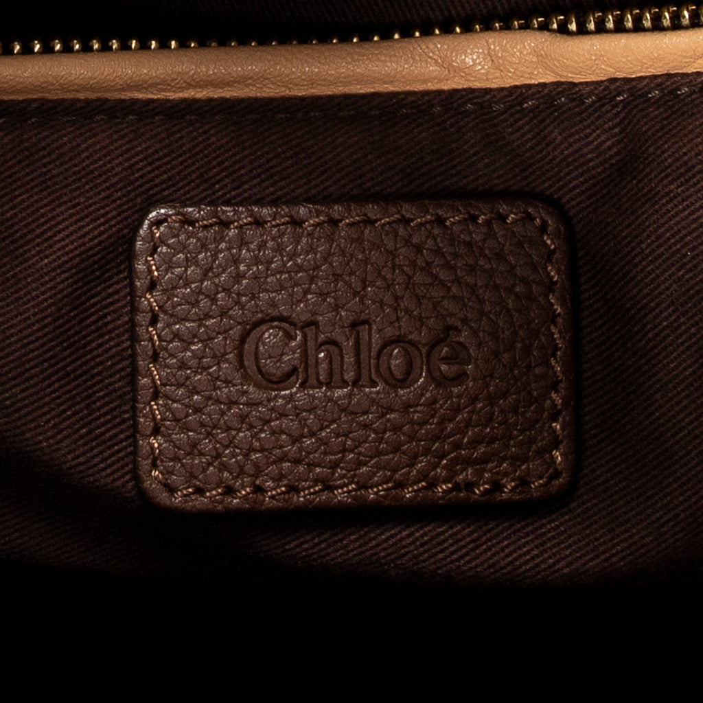 Shoulder Bag Medium Paraty Brown Grained Calfskin Leather