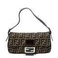 Bolso de hombro baguette de lona Zucca color caqui