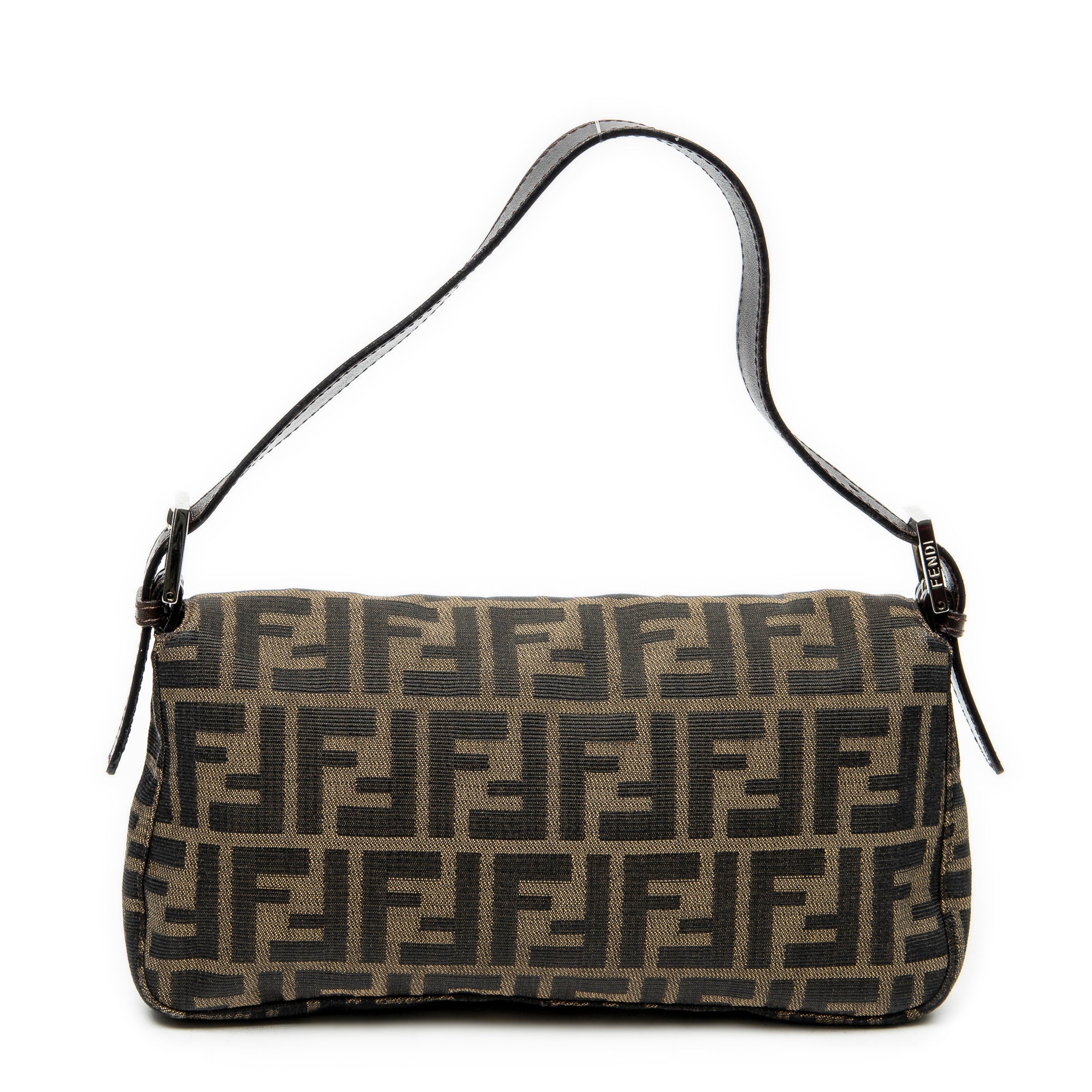 Bolso de hombro baguette de lona Zucca color caqui