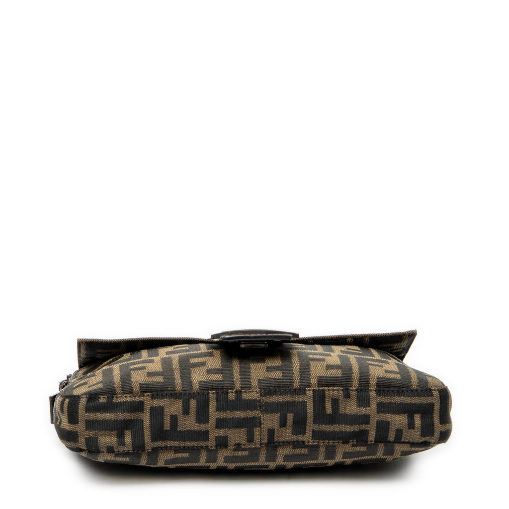 Bolso de hombro baguette de lona Zucca color caqui