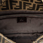 Bolso de hombro baguette de lona Zucca color caqui