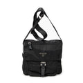 Bolso de hombro con solapa pequeña tipo mensajero de lona de nailon negra