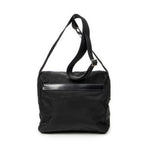 Bolso de hombro con solapa pequeña tipo mensajero de lona de nailon negra