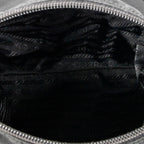 Bolso de hombro con solapa pequeña tipo mensajero de lona de nailon negra