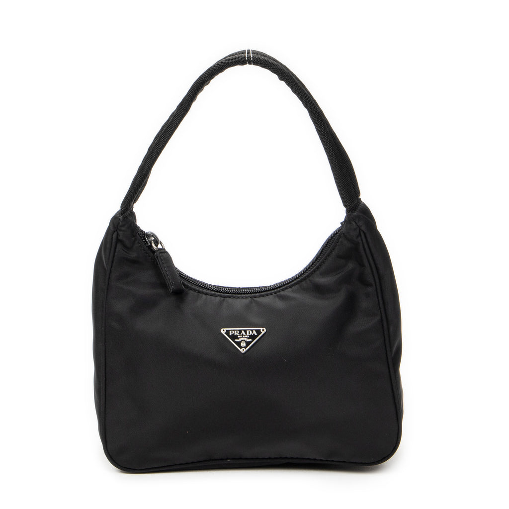 Handbag Vintage Mini Zip Hobo Black Nylon Canvas