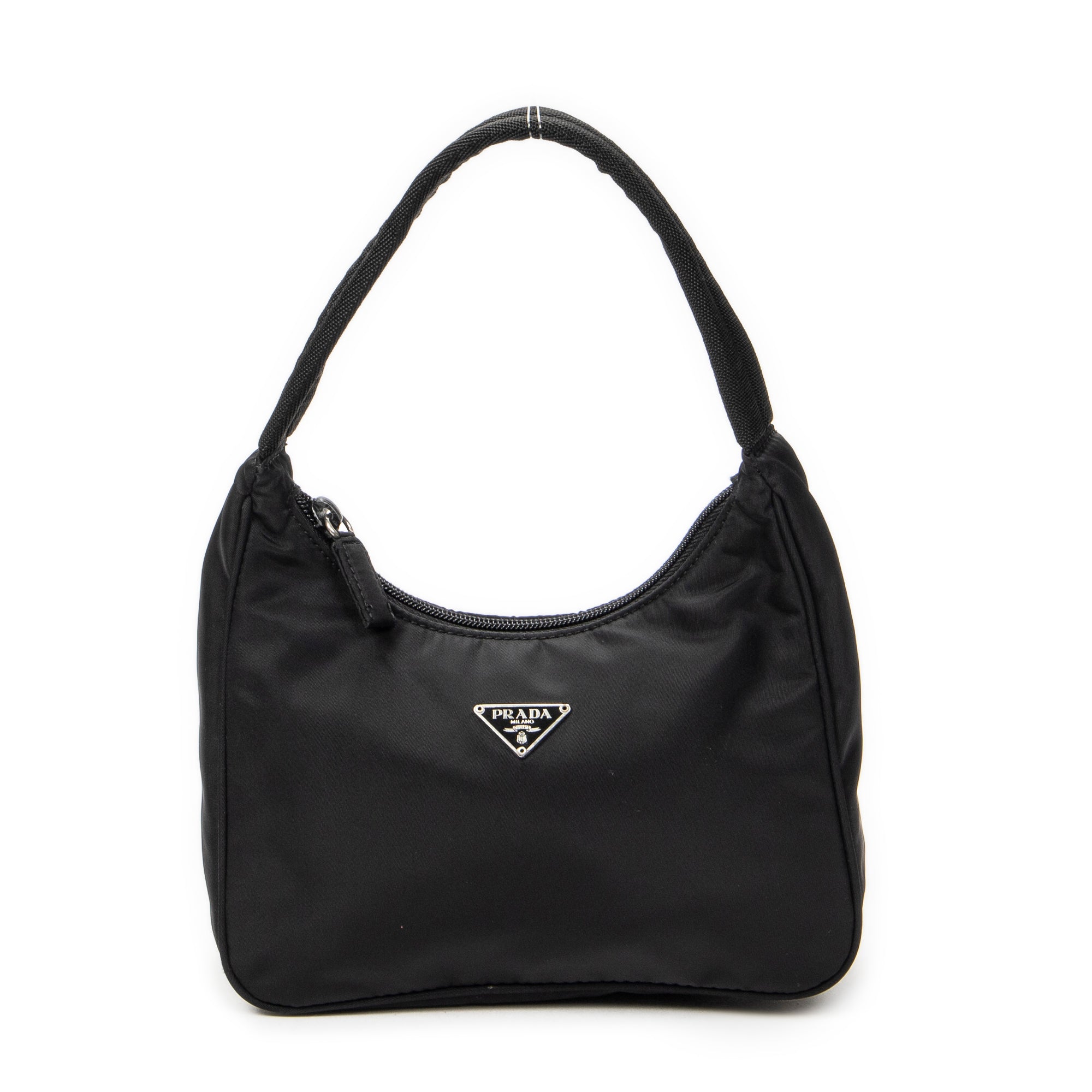 Handbag Vintage Mini Zip Hobo Black Nylon Canvas