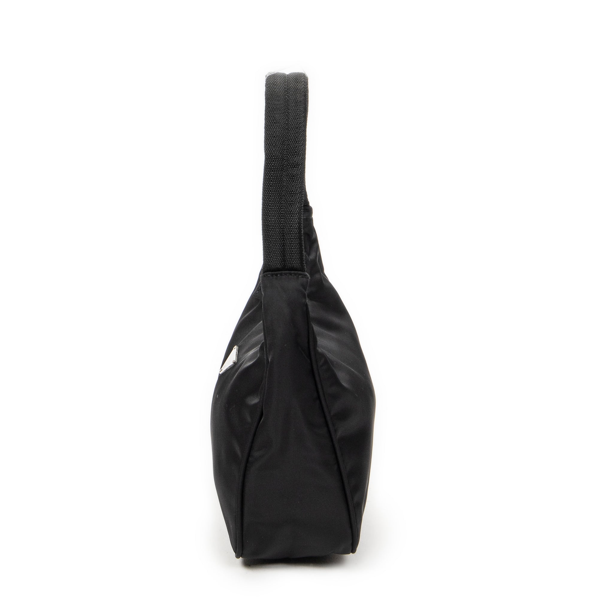 Handbag Vintage Mini Zip Hobo Black Nylon Canvas