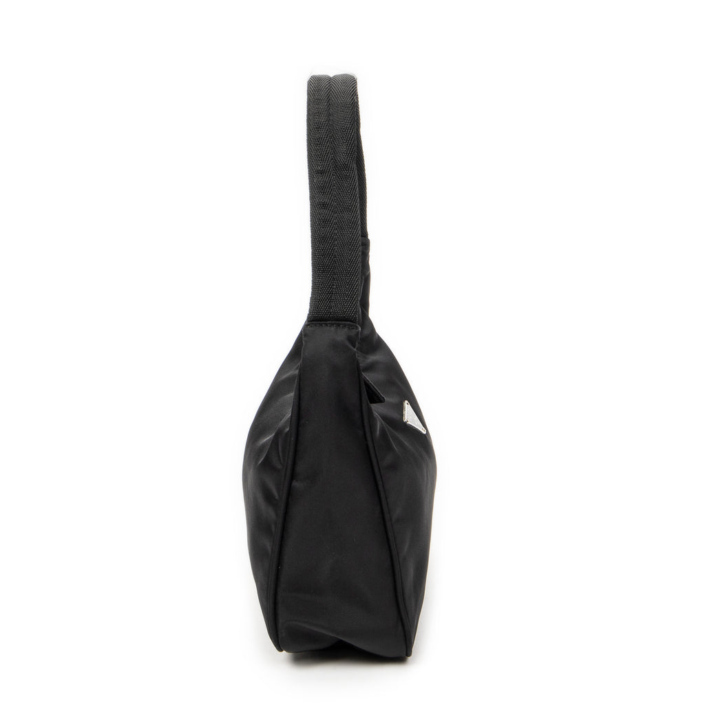 Handbag Vintage Mini Zip Hobo Black Nylon Canvas
