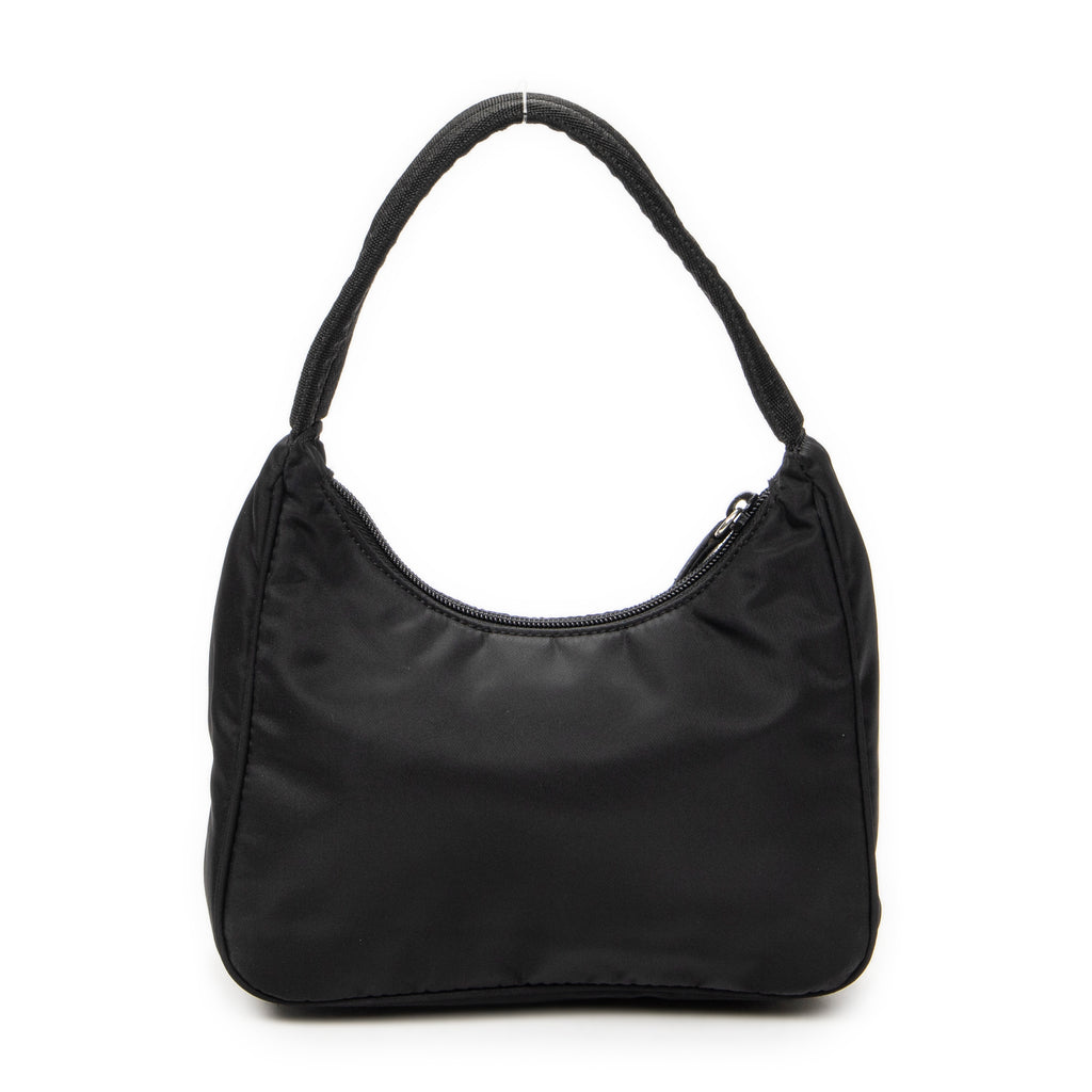 Handbag Vintage Mini Zip Hobo Black Nylon Canvas