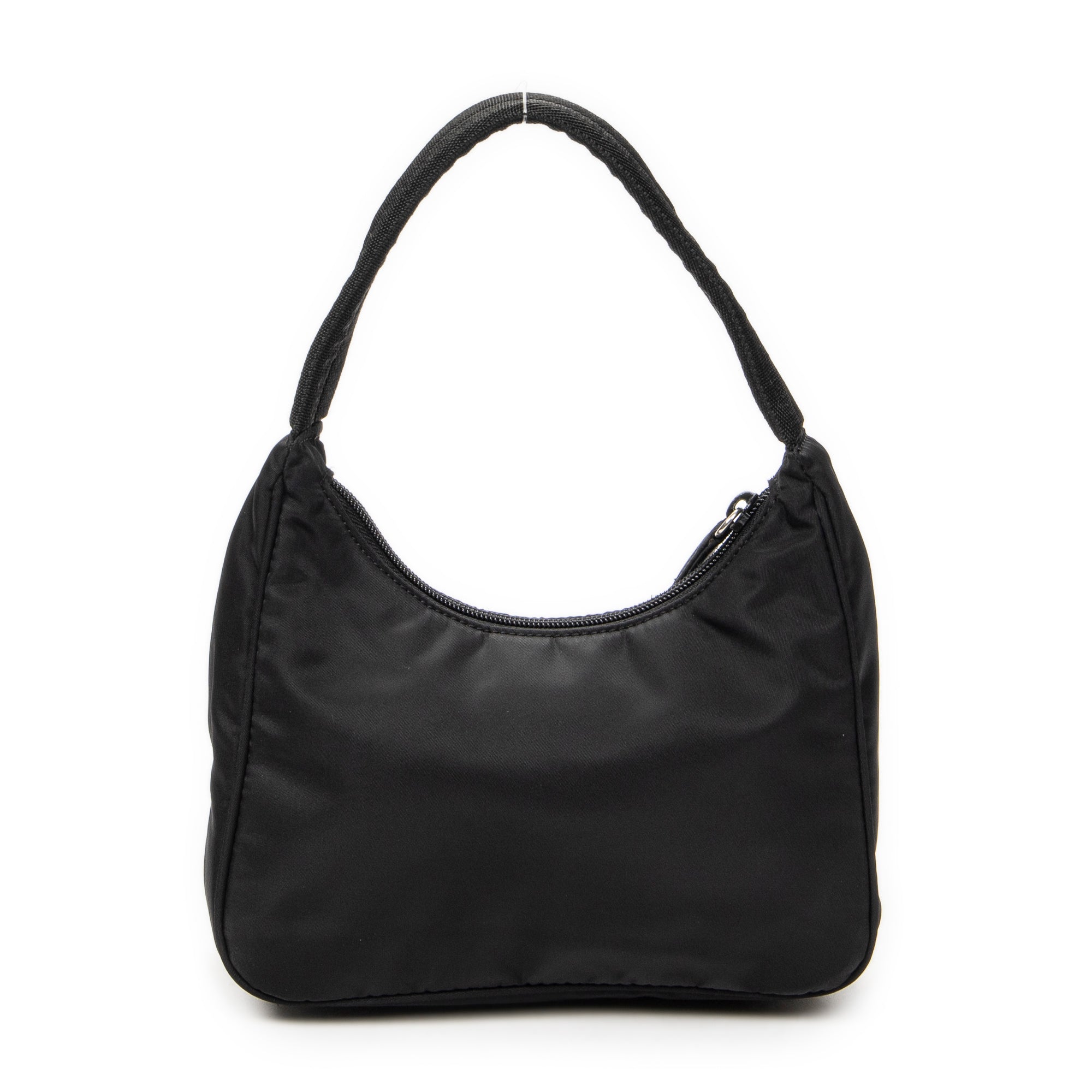 Handbag Vintage Mini Zip Hobo Black Nylon Canvas