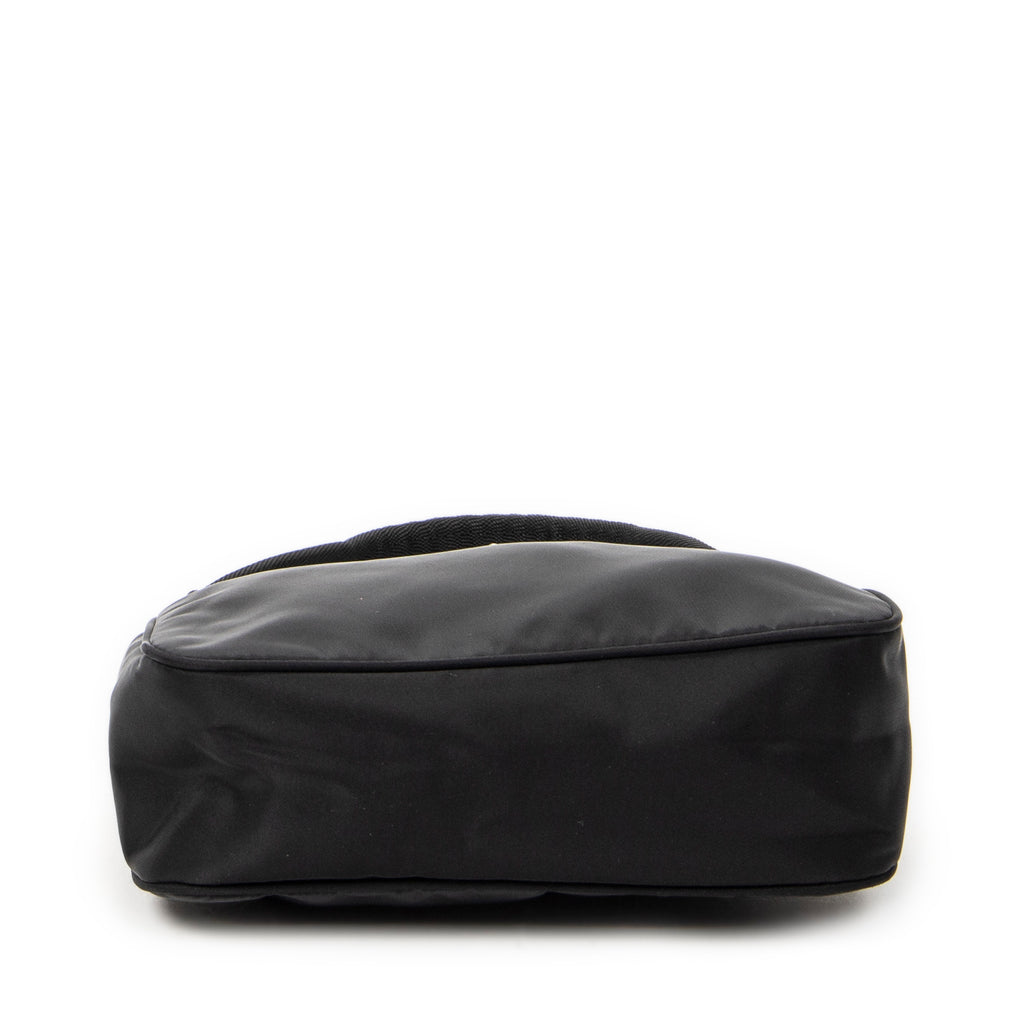 Handbag Vintage Mini Zip Hobo Black Nylon Canvas