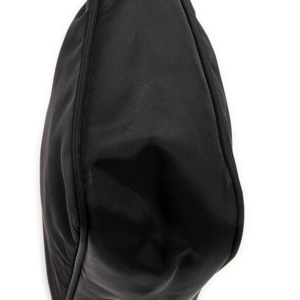 Handbag Vintage Mini Zip Hobo Black Nylon Canvas