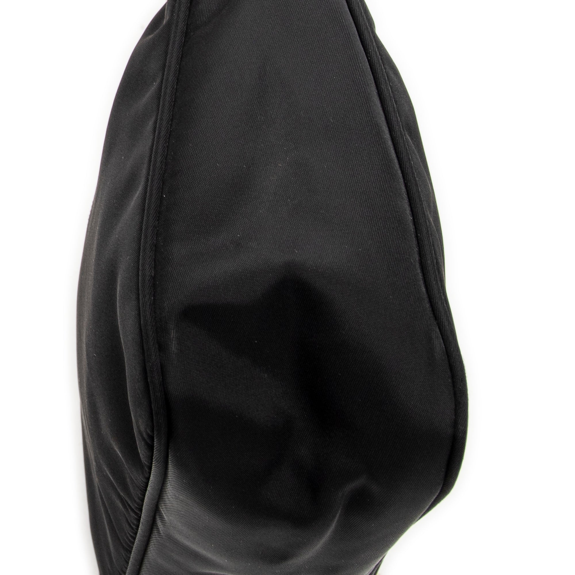 Handbag Vintage Mini Zip Hobo Black Nylon Canvas