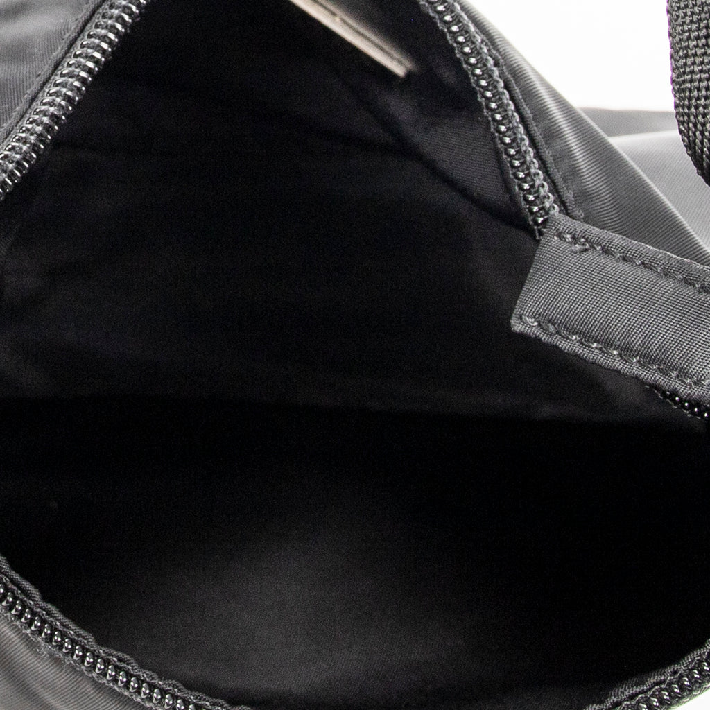 Handbag Vintage Mini Zip Hobo Black Nylon Canvas