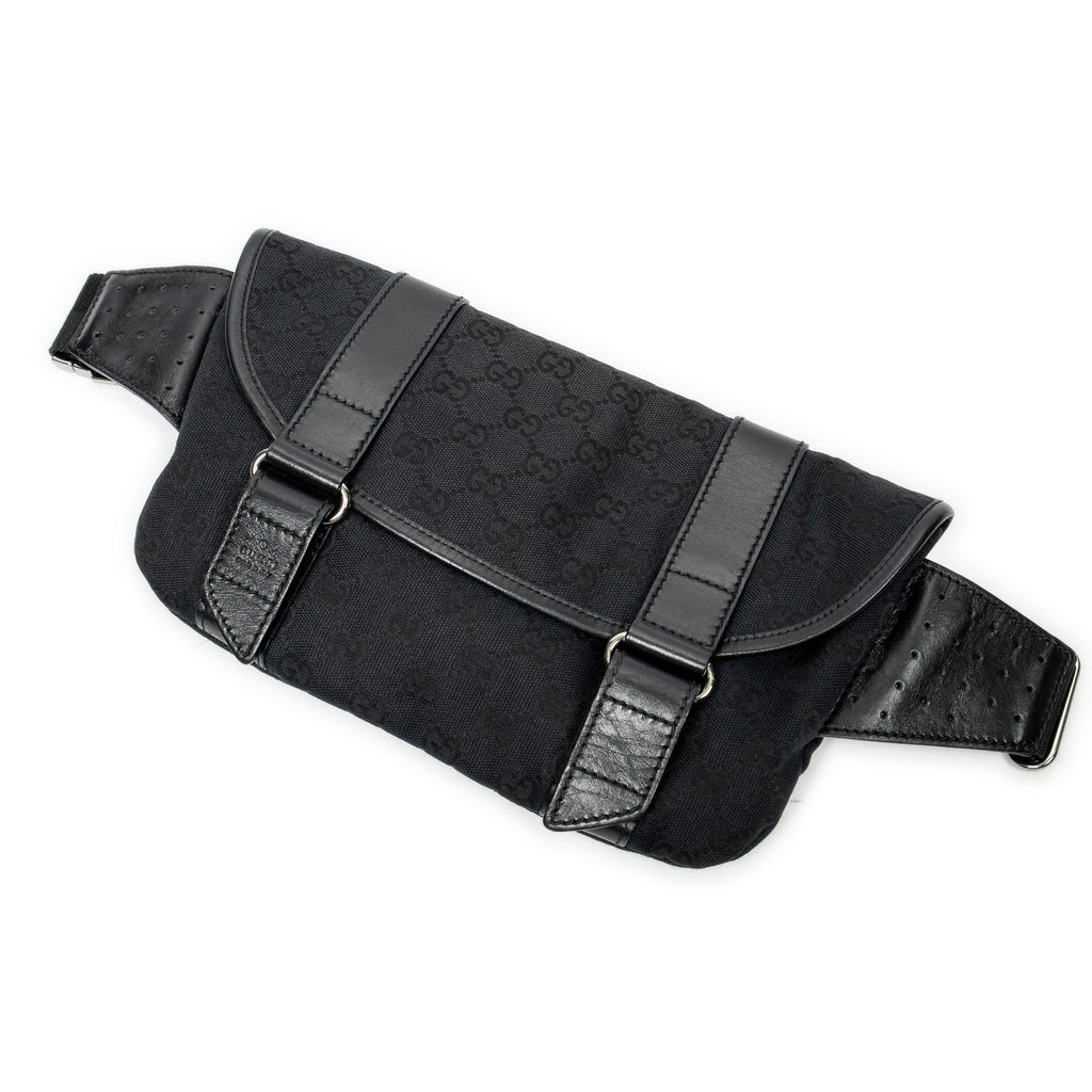 Waist Bag Flap Waist Bag Black Monogrammed Canvas