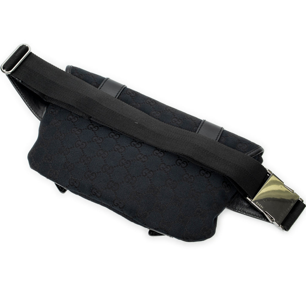 Waist Bag Flap Waist Bag Black Monogrammed Canvas