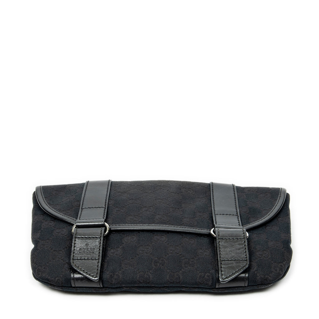 Waist Bag Flap Waist Bag Black Monogrammed Canvas