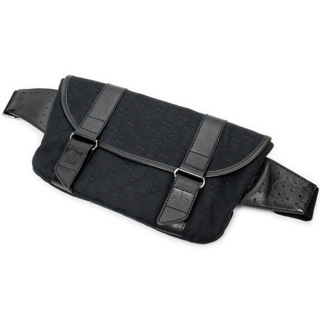 Waist Bag Flap Waist Bag Black Monogrammed Canvas
