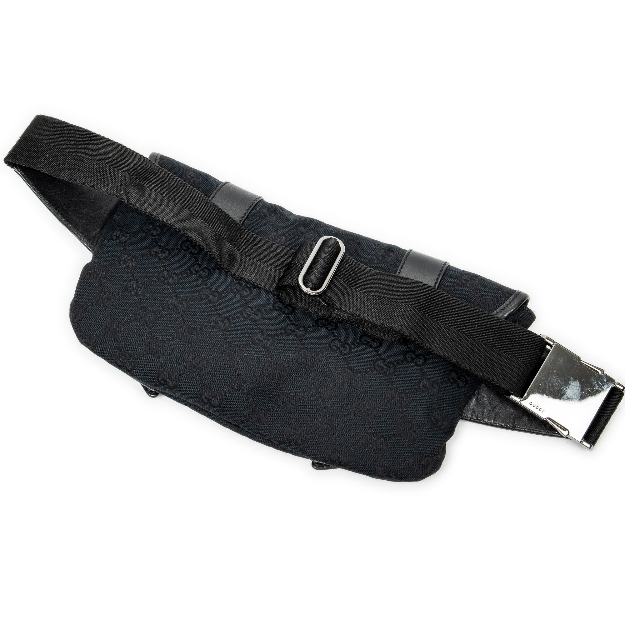 Waist Bag Flap Waist Bag Black Monogrammed Canvas
