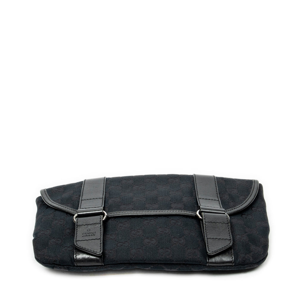 Waist Bag Flap Waist Bag Black Monogrammed Canvas